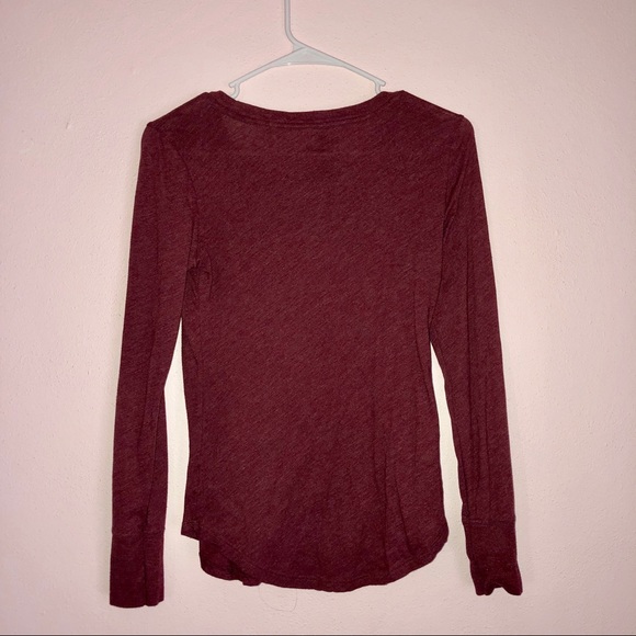 American Eagle Maroon Long Sleeve Top XS - Picture 3 of 4